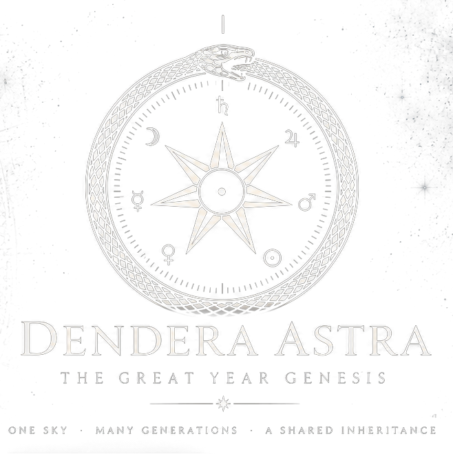 Dendera Astra original ouroboros and seven-pointed planetary star logo